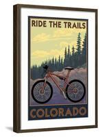 Colorado - Mountain Bike Scene-Lantern Press-Framed Art Print