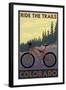 Colorado - Mountain Bike Scene-Lantern Press-Framed Art Print