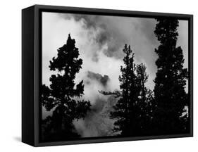 Colorado Mountain Landscape with Trees and Clouds, Sangre De Cristo Range in Black and White-Kevin Lange-Framed Stretched Canvas