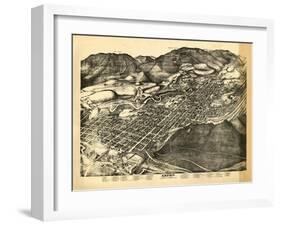 Colorado - Panoramic Map of Aspen - Aspen, CO-Lantern Press-Framed Art Print