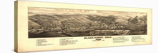 Colorado - Panoramic Map of Black Hawk-Lantern Press-Stretched Canvas