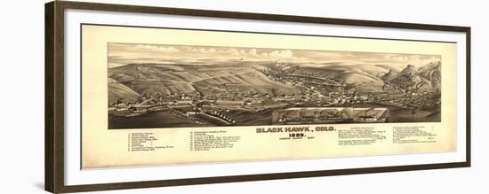 Colorado - Panoramic Map of Black Hawk-Lantern Press-Framed Premium Giclee Print