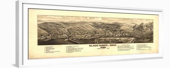Colorado - Panoramic Map of Black Hawk-Lantern Press-Framed Premium Giclee Print