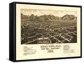 Colorado - Panoramic Map of Buena Vista-Lantern Press-Framed Stretched Canvas