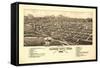 Colorado - Panoramic Map of Canon City-Lantern Press-Framed Stretched Canvas