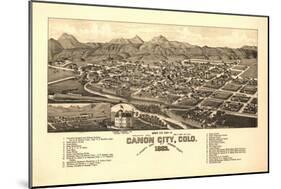 Colorado - Panoramic Map of Canon City-Lantern Press-Mounted Art Print