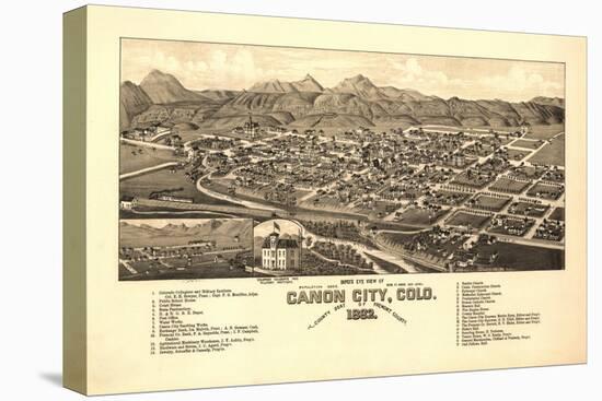 Colorado - Panoramic Map of Canon City-Lantern Press-Stretched Canvas