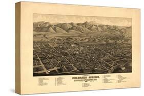 Colorado - Panoramic Map of Colorado Springs No. 1-Lantern Press-Stretched Canvas
