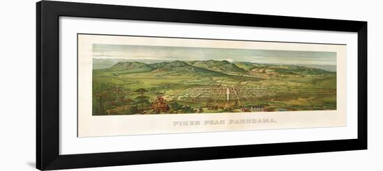 Colorado - Panoramic Map of Colorado Springs No. 2-Lantern Press-Framed Art Print