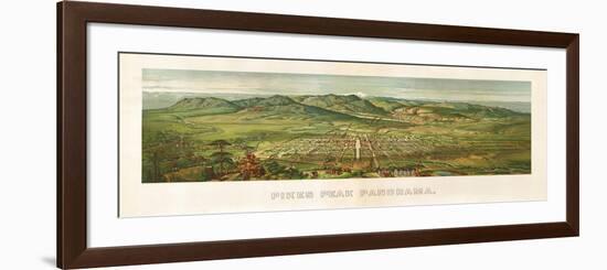 Colorado - Panoramic Map of Colorado Springs No. 2-Lantern Press-Framed Premium Giclee Print