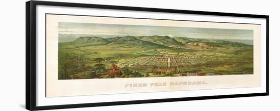 Colorado - Panoramic Map of Colorado Springs No. 2-Lantern Press-Framed Premium Giclee Print