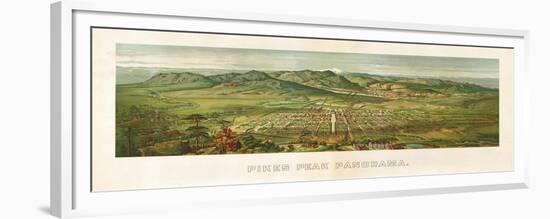 Colorado - Panoramic Map of Colorado Springs No. 2-Lantern Press-Framed Premium Giclee Print