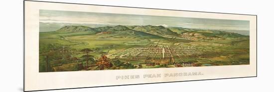 Colorado - Panoramic Map of Colorado Springs No. 2-Lantern Press-Mounted Premium Giclee Print