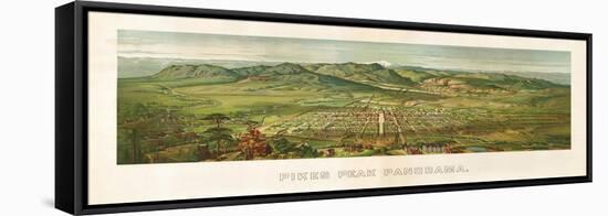 Colorado - Panoramic Map of Colorado Springs No. 2-Lantern Press-Framed Stretched Canvas