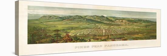 Colorado - Panoramic Map of Colorado Springs No. 2-Lantern Press-Stretched Canvas