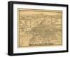 Colorado - Panoramic Map of Colorado Springs No. 3-Lantern Press-Framed Art Print