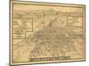 Colorado - Panoramic Map of Colorado Springs No. 3-Lantern Press-Mounted Art Print