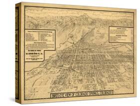 Colorado - Panoramic Map of Colorado Springs No. 3-Lantern Press-Stretched Canvas