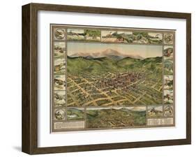 Colorado - Panoramic Map of Cripple Creek No. 2-Lantern Press-Framed Art Print