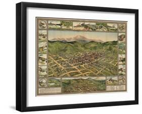 Colorado - Panoramic Map of Cripple Creek No. 2-Lantern Press-Framed Art Print