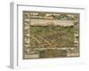 Colorado - Panoramic Map of Cripple Creek No. 2-Lantern Press-Framed Art Print