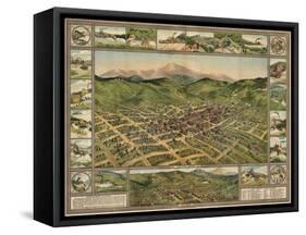 Colorado - Panoramic Map of Cripple Creek No. 2-Lantern Press-Framed Stretched Canvas