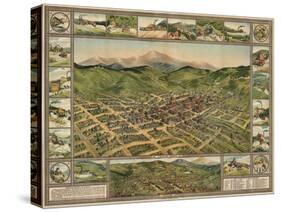 Colorado - Panoramic Map of Cripple Creek No. 2-Lantern Press-Stretched Canvas