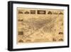 Colorado - Panoramic Map of Denver No. 1-Lantern Press-Framed Art Print