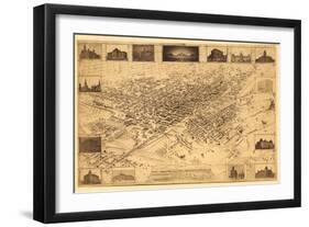 Colorado - Panoramic Map of Denver No. 1-Lantern Press-Framed Art Print