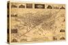 Colorado - Panoramic Map of Denver No. 1-Lantern Press-Stretched Canvas