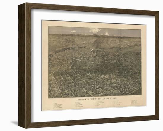 Colorado - Panoramic Map of Denver No. 2-Lantern Press-Framed Art Print