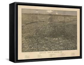 Colorado - Panoramic Map of Denver No. 2-Lantern Press-Framed Stretched Canvas