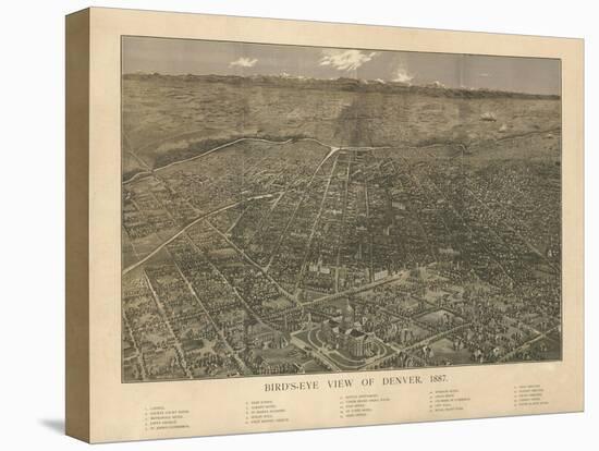 Colorado - Panoramic Map of Denver No. 2-Lantern Press-Stretched Canvas
