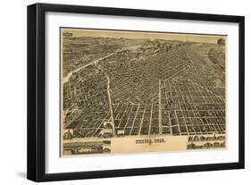 Colorado - Panoramic Map of Denver No. 3-Lantern Press-Framed Art Print