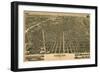 Colorado - Panoramic Map of Denver No. 3-Lantern Press-Framed Art Print