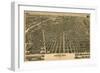 Colorado - Panoramic Map of Denver No. 3-Lantern Press-Framed Art Print