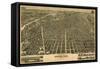 Colorado - Panoramic Map of Denver No. 3-Lantern Press-Framed Stretched Canvas