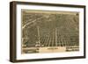 Colorado - Panoramic Map of Denver No. 3-Lantern Press-Framed Premium Giclee Print