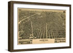 Colorado - Panoramic Map of Denver No. 3-Lantern Press-Framed Premium Giclee Print