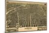 Colorado - Panoramic Map of Denver No. 3-Lantern Press-Mounted Premium Giclee Print