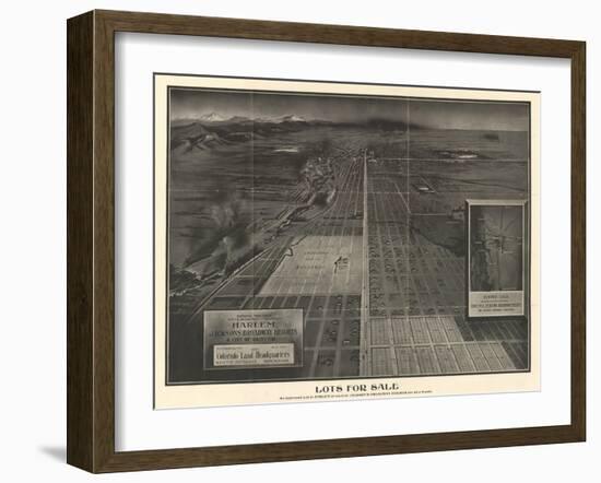 Colorado - Panoramic Map of Denver No. 4-Lantern Press-Framed Art Print