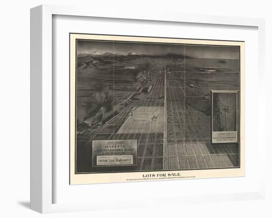 Colorado - Panoramic Map of Denver No. 4-Lantern Press-Framed Art Print