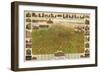 Colorado - Panoramic Map of Denver No. 5-Lantern Press-Framed Art Print