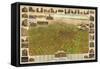 Colorado - Panoramic Map of Denver No. 5-Lantern Press-Framed Stretched Canvas