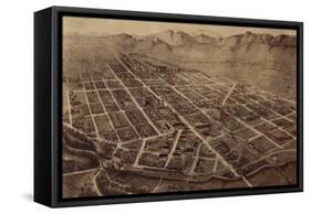 Colorado - Panoramic Map of Fort Collins No. 2-Lantern Press-Framed Stretched Canvas