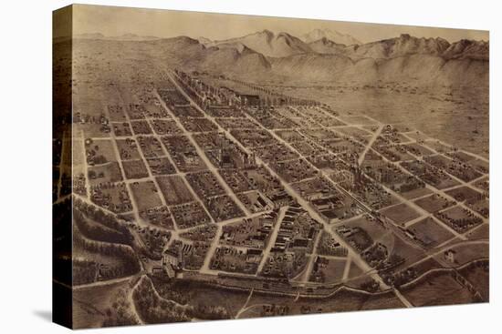 Colorado - Panoramic Map of Fort Collins No. 2-Lantern Press-Stretched Canvas