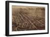 Colorado - Panoramic Map of Fort Collins No. 2-Lantern Press-Framed Premium Giclee Print
