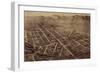 Colorado - Panoramic Map of Fort Collins No. 2-Lantern Press-Framed Premium Giclee Print