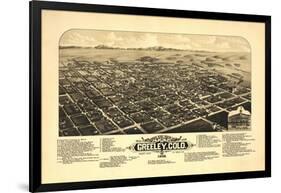 Colorado - Panoramic Map of Greeley-Lantern Press-Framed Art Print