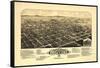 Colorado - Panoramic Map of Greeley-Lantern Press-Framed Stretched Canvas